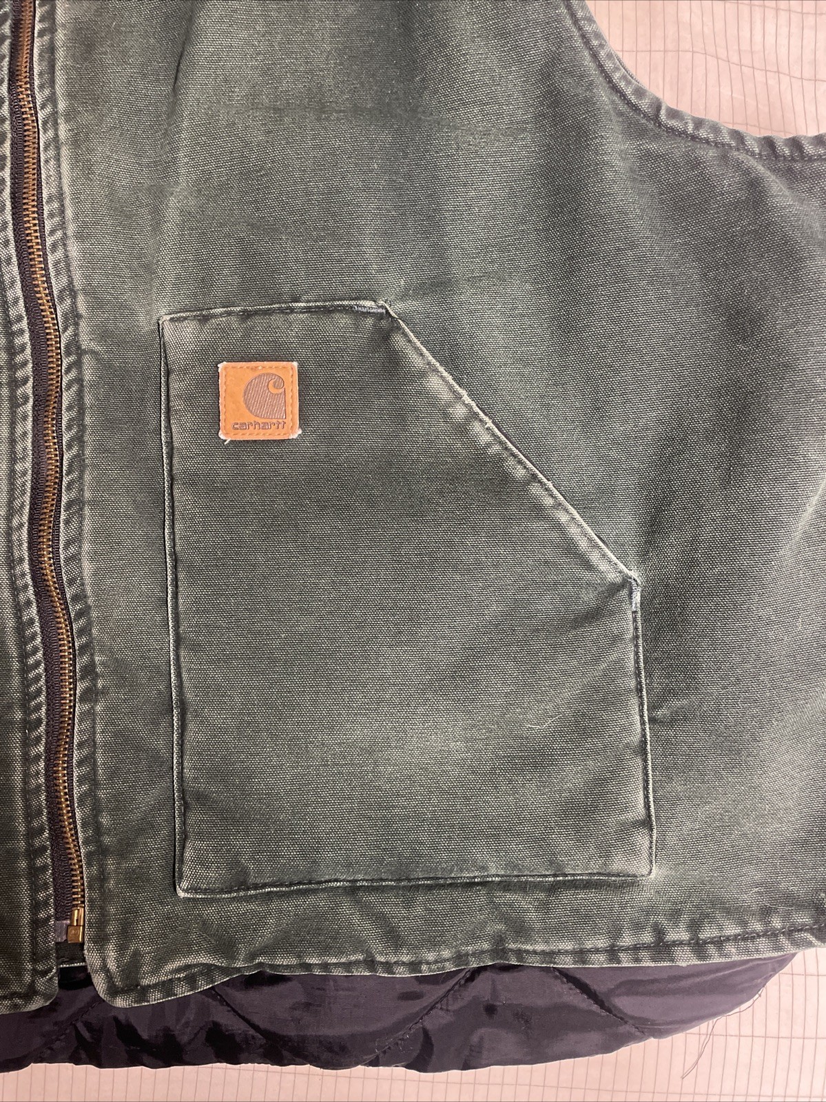 Carhartt Vest 3XL Regular Green Vintage Canvas RN 148… - Gem
