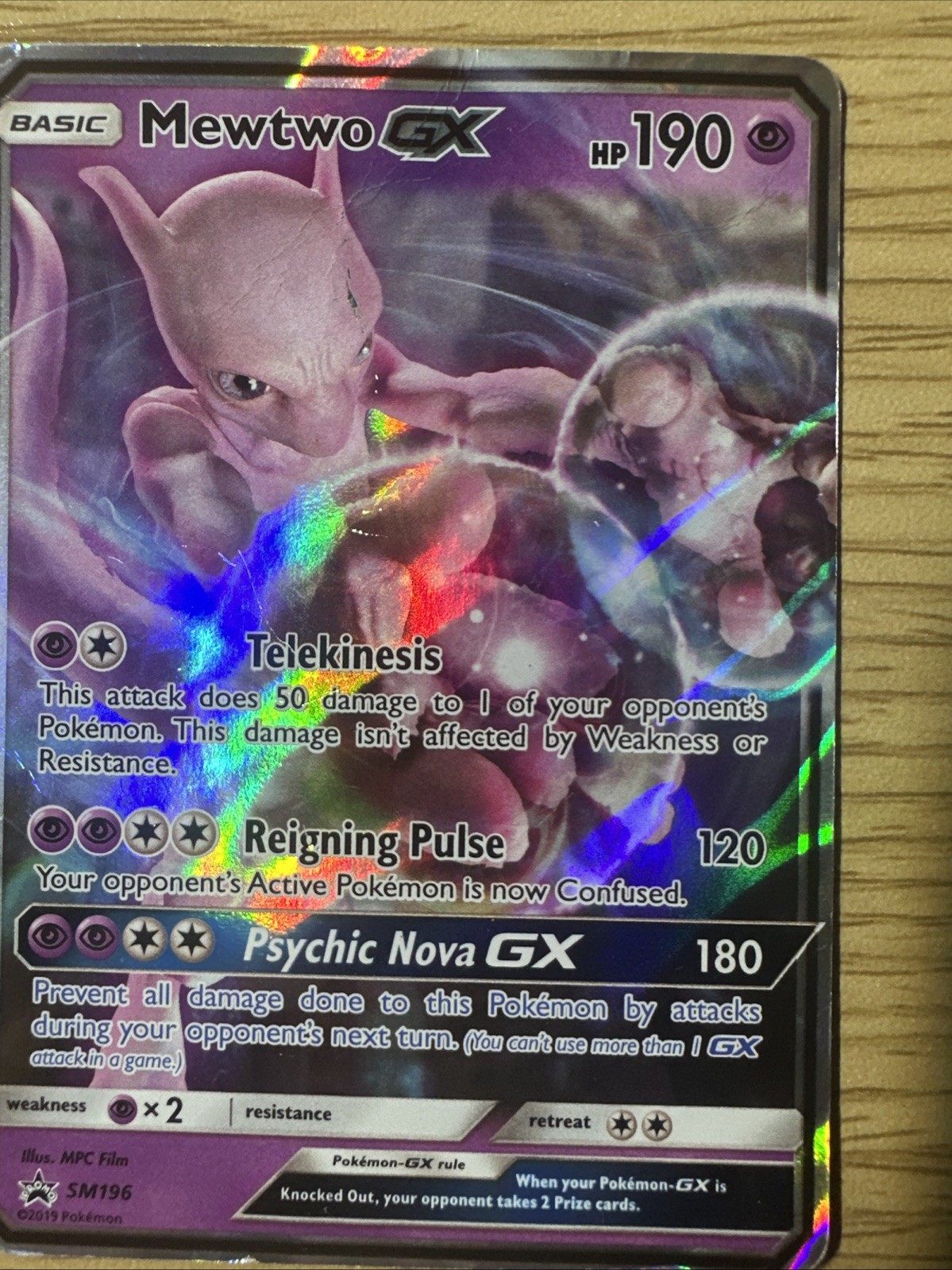 Pokemon Mewtwo GX Black Star Promo TCG SM196