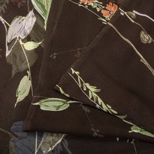 Sanskriti Vintage Brown Pure Georgette Silk Saree Floral Print Sari 6Yard Craft