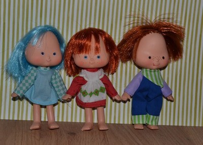 Vintage 80er - Strawberry Shortcake / Emily Erdbeer - 3 Puppen