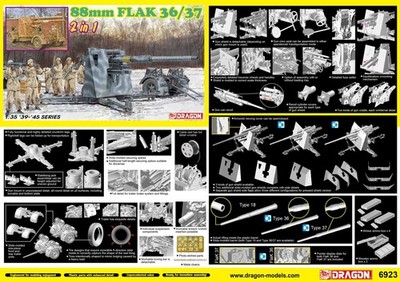 1:35 Dragon 88mm Flak 36/37 2in1 Bausatz DR6923 Modell