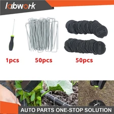Labwork 101 Pack Landscape Staples With Gasket Washer Caps 6 Inch Garden Stakes