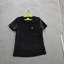 FIGS Women Scrub Top S Black Catarina One Pocket Technical Collection