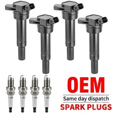 Set of 4 UF651 Ignition Coil Pack  Iridium Spark Plug fit 2.0L 1.8L L4 Kia
