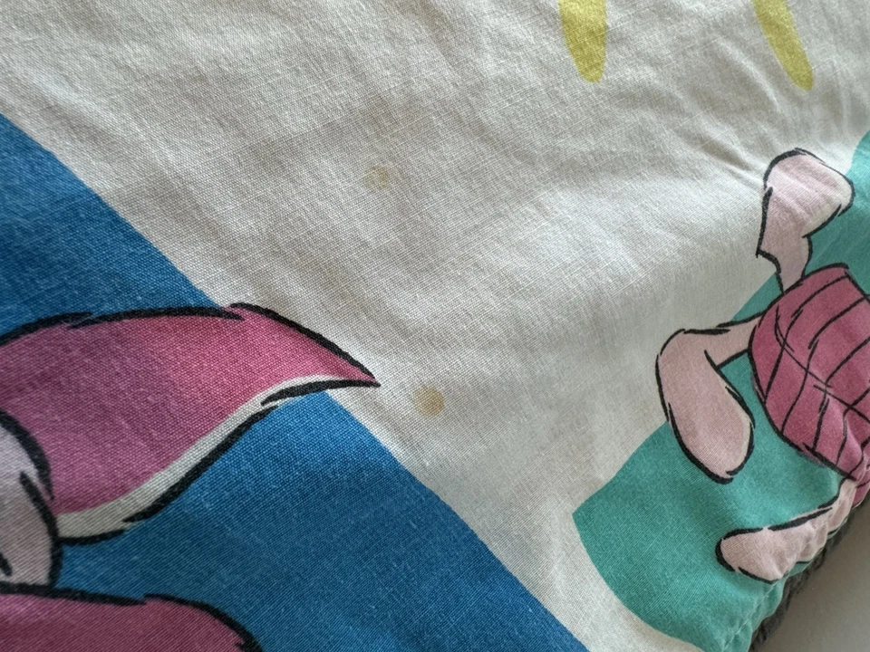 Hoja plana Winnie the Pooh & Piglet tamaño doble Disney vintage hecha en EE. UU. Foto 3 de 3