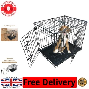 Durable 48” Foldable Dog Cage with Security Locks - Perfect for Training