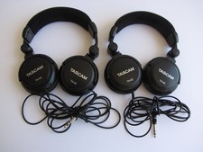 2 Pairs TASCAM TH-02 Wired Pro Foldable Studio Monitor Over Ear Headphones