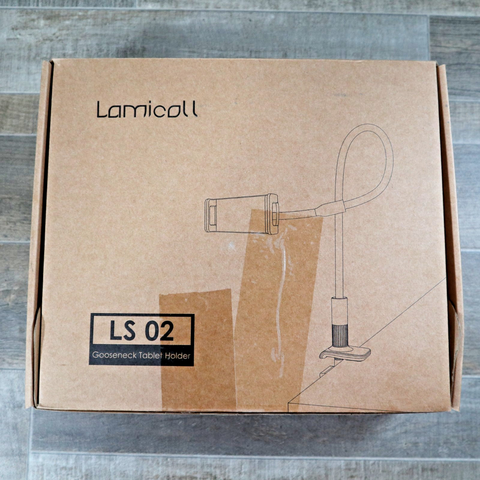Lamicall Gooseneck Tablet Holder LS 02 Flexible Arm Clip Table Mount Stand Black