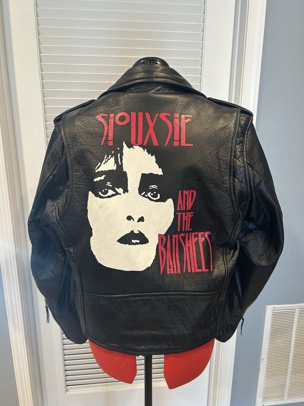 Hand Painted Sousxsie And The Banshees Leather Biker Jacket. Size 40