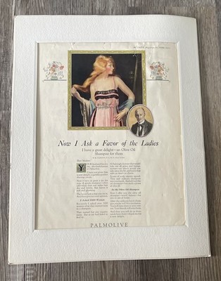 Original 1923 Antique Health & Beauty Ad: Palmolive Shampoo, an Olive Oil Shampo