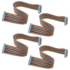 F/F IDC Connector 26 Pin 26 Way Flat Rainbow Ribbon Cable 2.54mm 30cm 4 PCS