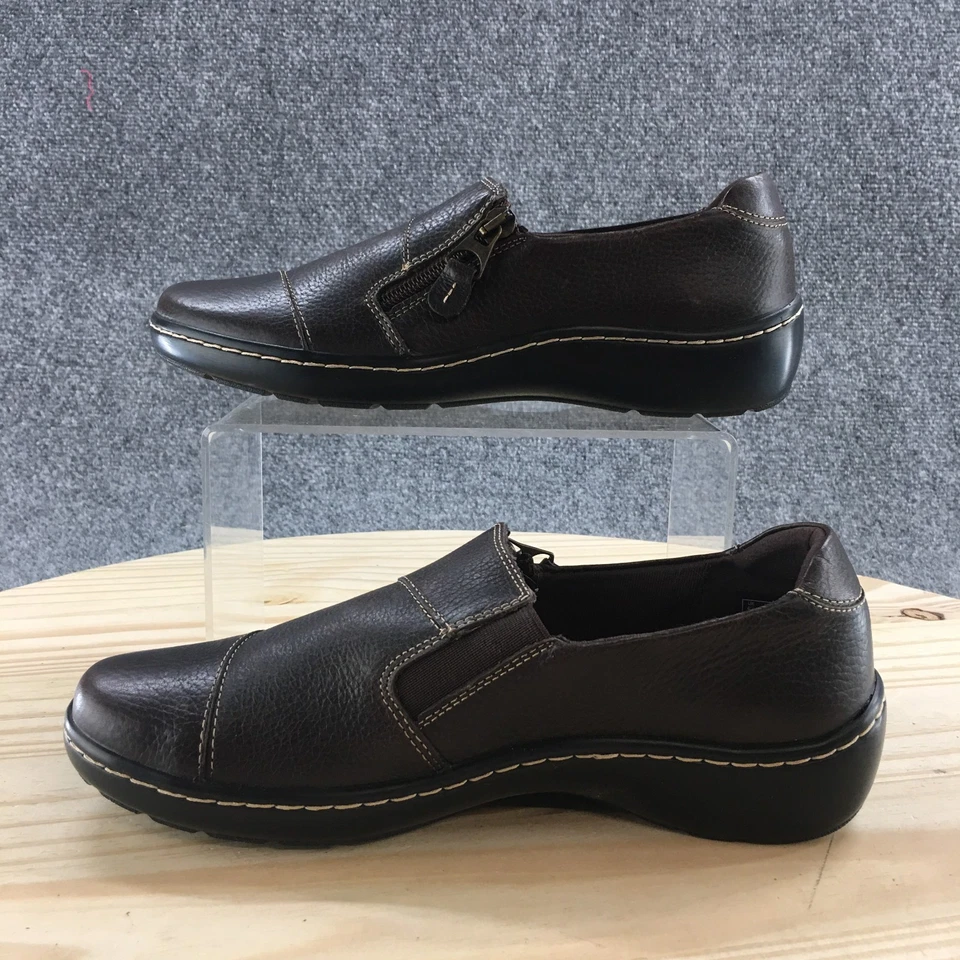 Clarks Shoes Womens 7 M Cora Harbor Loafer Black Leather Slip On Casual 26168450 - Image 2 of 4