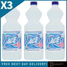 3 x ACE LAUNDRY BLEACH ULTRA FOR WHITES 1L FLORAL BONQUET STAIN REMOVER NEW