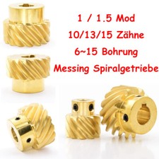 1/1.5 Mod 10/13/15 Z&auml;hne 45&deg; Links Spiralgetriebe Zahnr&auml;der Messing Stirnrad
