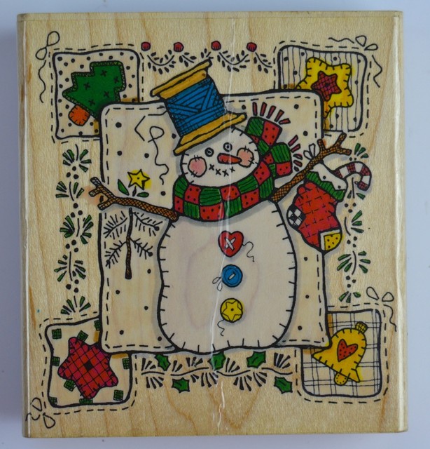Spoolish Snowman Xmas Wood Mount Rubber Stamp Penny Black 858J Holiday Sew Snow eBay