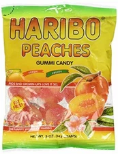 Haribo Gummi Peaches 5 oz Bag (1-Bag)