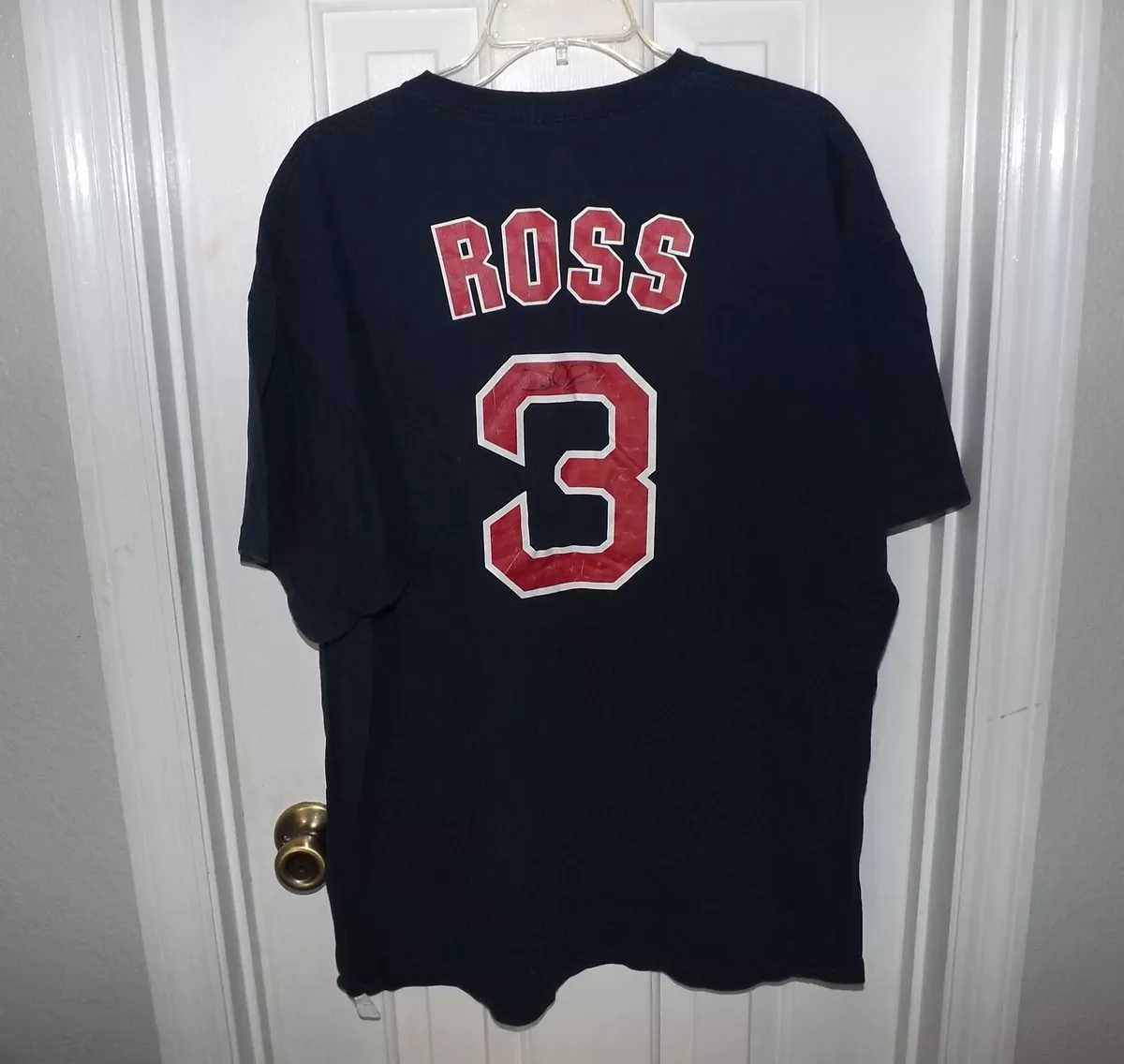 💥 MAJESTIC MLB BASEBALL BOSTON RED SOX DAVID ROSS #3 T SHIRT SZ 2XL XXL  SIGNED