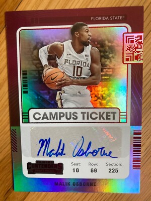 2022-23 Chronicles Draft Picks Malik Osborne Campus Ticket 5/99