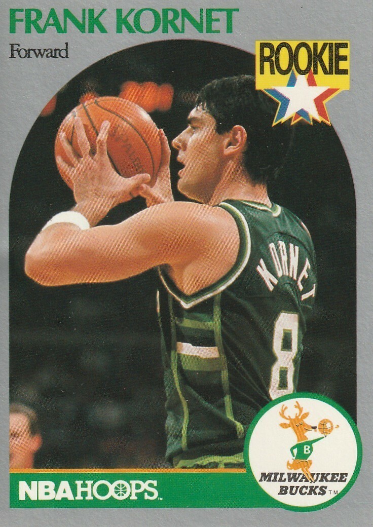 1990 NBA Hoops Basketball Frank Kornet #176 Rookie Card Milwaukee