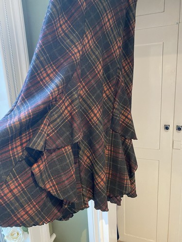 WOOL FISHTAIL LONG CHECK SKIRT SIZE 10/12 PER UNA SPEZIALE WAIST 16 INCHES - Picture 15 of 18