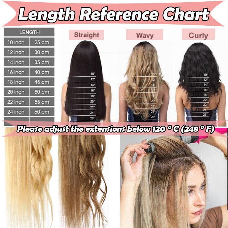 24 (60cm) Nail tip / U tip human hair pre bonded extensions