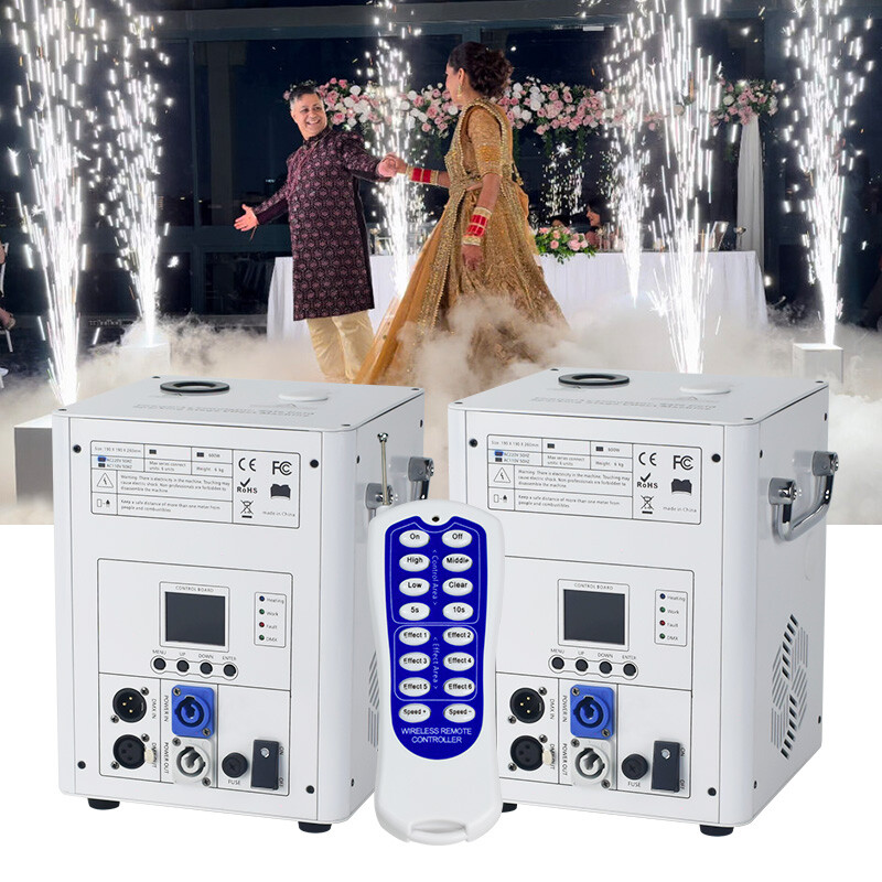2Packs Cold Fireworks Machine DMX Spark Machine for Wedding Stage