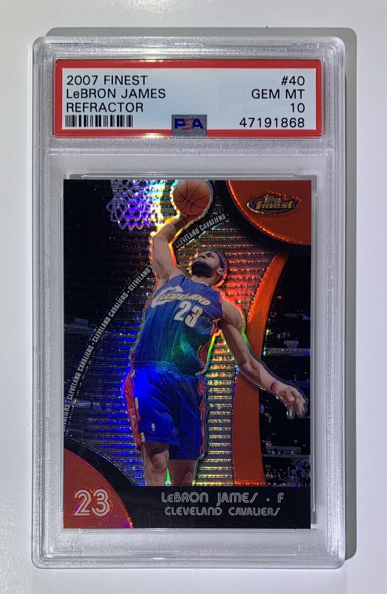 2007-08 Topps Finest #40 LeBron James Refractor PSA 10 Gem 2007-08 Topps Finest #40 LeBron James Refractor PSA 10 Gem