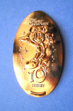 Tokyo Disney Resort Line elongated penny JAPAN cent 10 Years coin Mickey Mouse