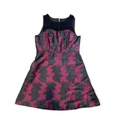 KENSIE Floral Dress with Mesh Neckline Size Large