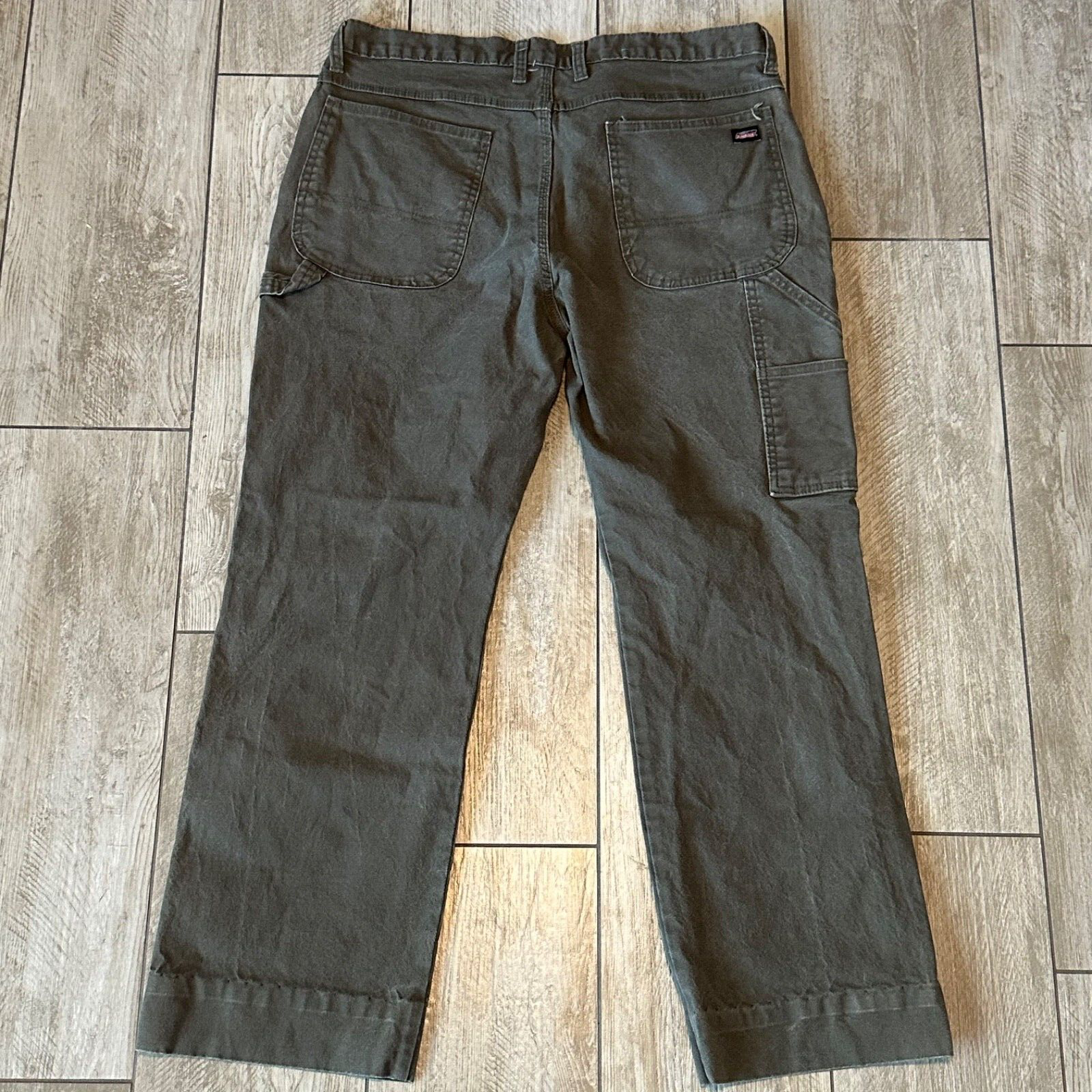 Dickies Mens Carpenter Pants 36x32 Olive Green Durable Workwear