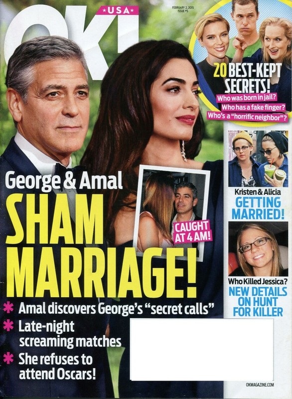 OK! Magazine 2-2-15 -George & Amal Clooney, Kristen Stewart, Jessica Chambers