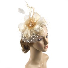 Feather Hair Fascinator Alice Headband Clip Ladies Wedding Royal Ascot Races