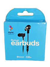 Digital Basics Bluetooth Earbuds Metallic Black Fast Charging Built in Mic NEW