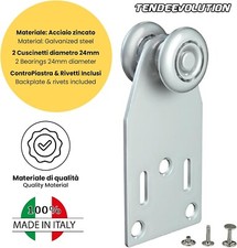 4 Ganci Puleggia Per Ombrellone - Rotelle Scorrevoli Acciaio Inox E ABS