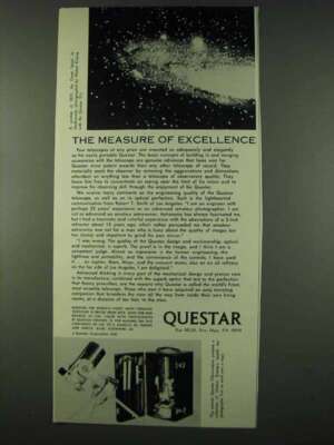 1978 Questar Telescopes Ad - Measure of Excellence