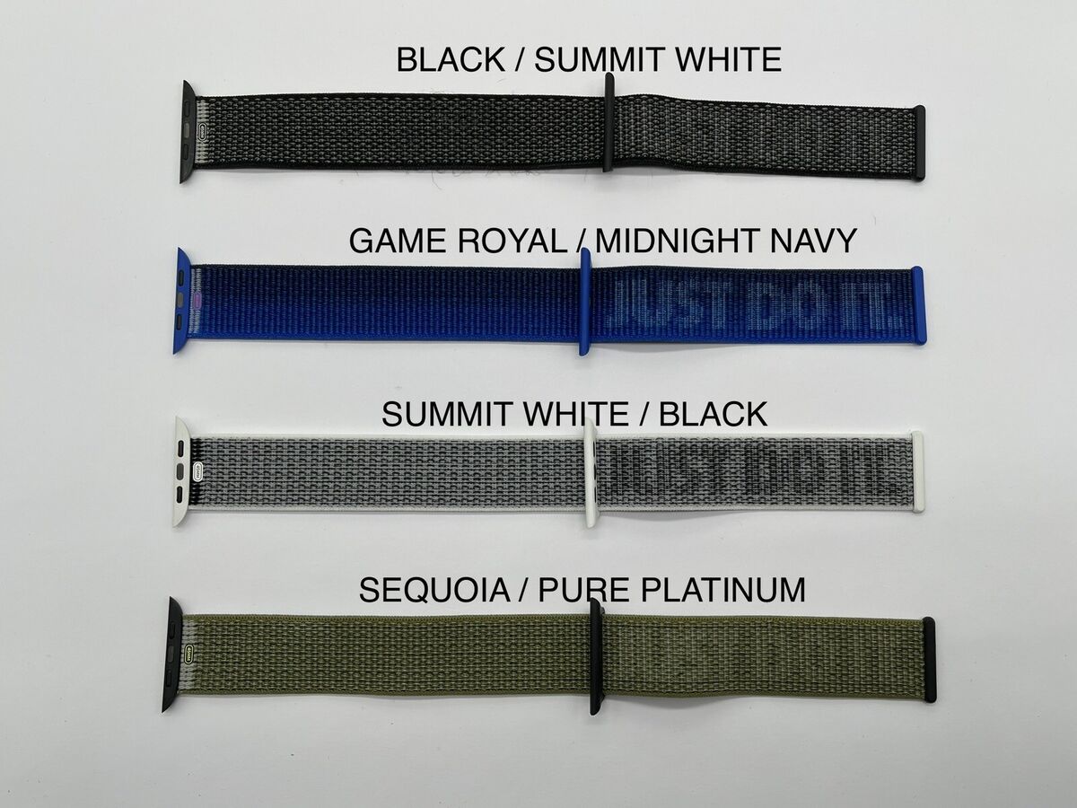 Genuine Apple Watch Nike Sport Loop Black Navy White Sequoia Genuine Apple Watch Nike Sport Loop Black Navy White Sequoia
