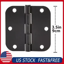 Pack of 30/60, Door Hinge 3.5" x 3.5" Rounded 5/8" Radius Hinge, Matte Black