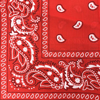 KEQAR 1 Pcs Bandana 100% Cotone Unisex Per Uomo Donna Bambini Monocolore E/o Motivo Paisley (Rosso - Foto 3
