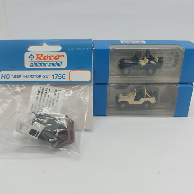 2 Stk. Roco H0 1702 Jeep Golden Eagle beige und schwarz + Hardtop 1756