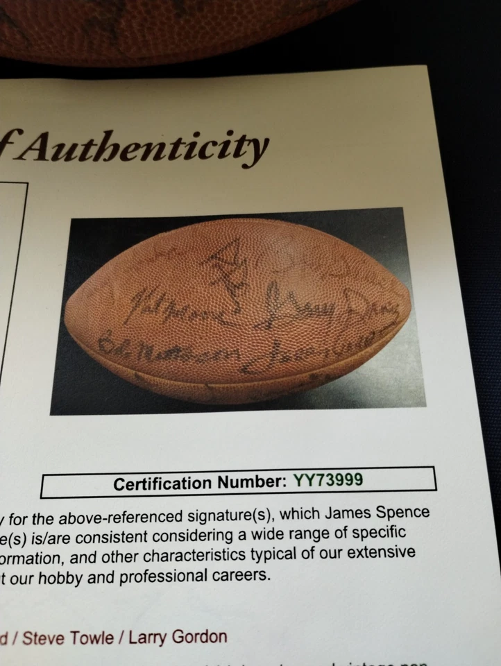 1978-79 Team Signed Wilson Football Miami Dolphins NFL Bob Griese Gary Davis JSA - Image 3 of 4