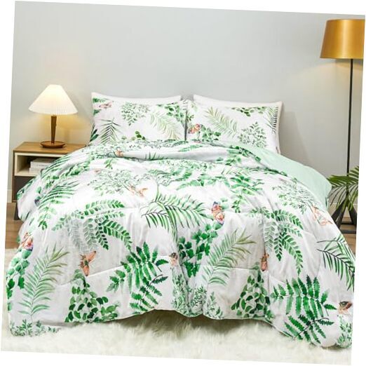 Queen Comforter Set - Luxury Glossy Velvet Comforter, Floral Comforter Set