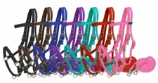 Premium Nylon Adjustable Halter Bridle Combination Combo with Reins Trail 16157