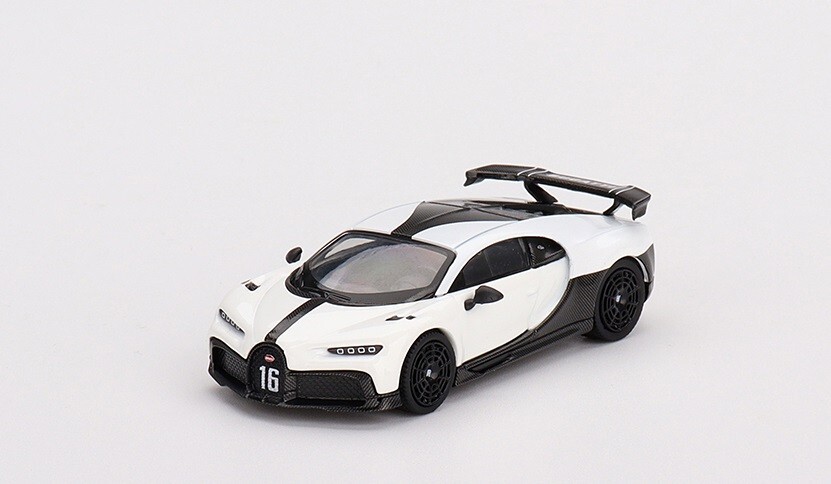 Mini GT 1:64 Bugatti Chiron Pur Sport White Diecast Model Car