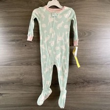 Carter's Girls Animals Sleep n Play Zip Up Bodysuit Pajamas Size 12m New