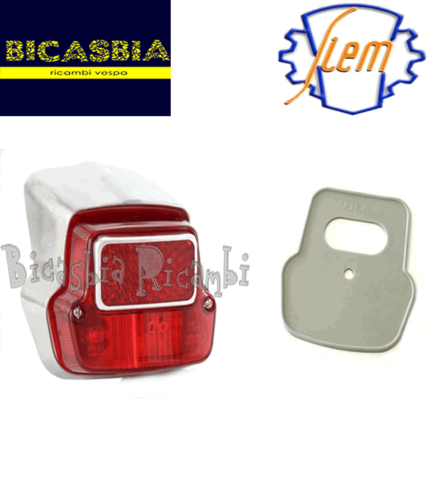14696 Rear Metal Headlight Tail Light SIEM with Gasket Vespa 50