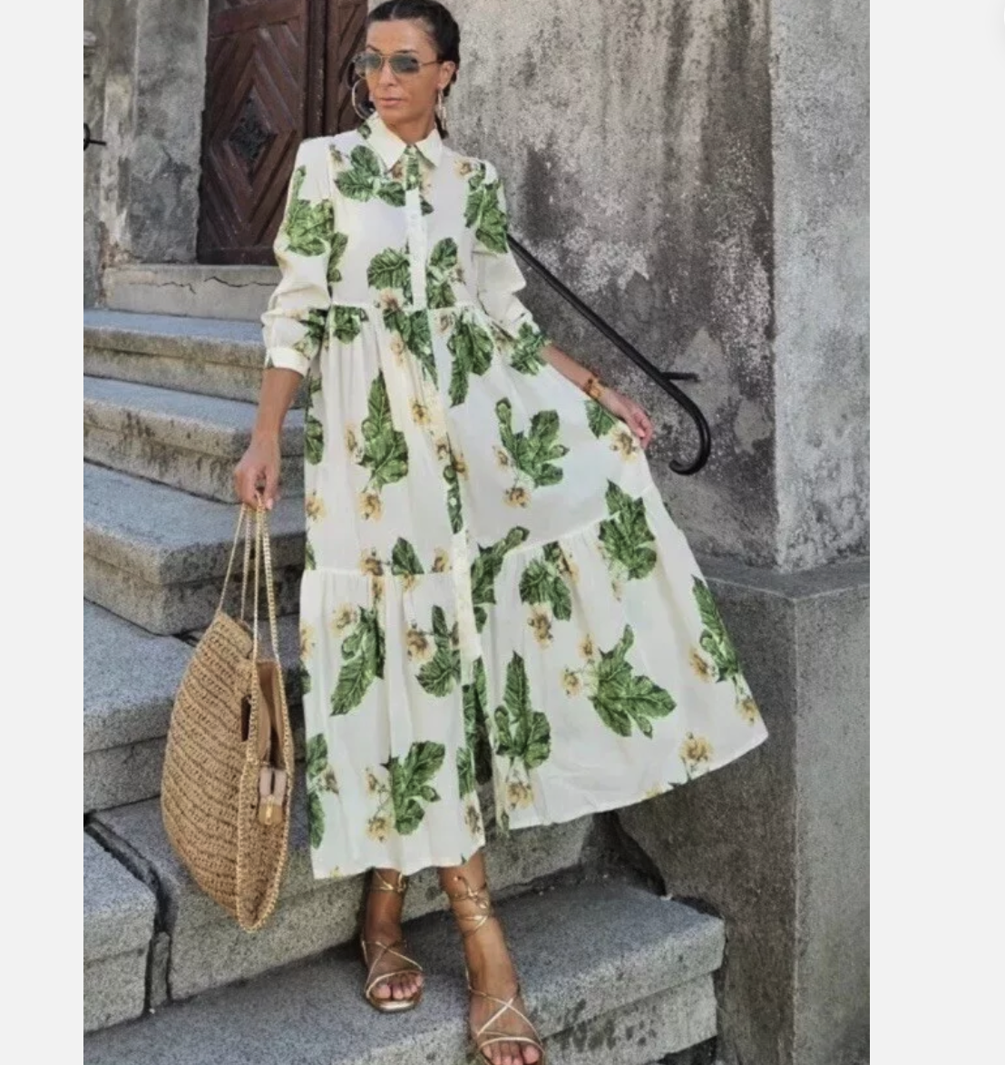 25年✨サラマリカ COTTON BORDER PRINT LONG DRESS 25年✨サラマリカ