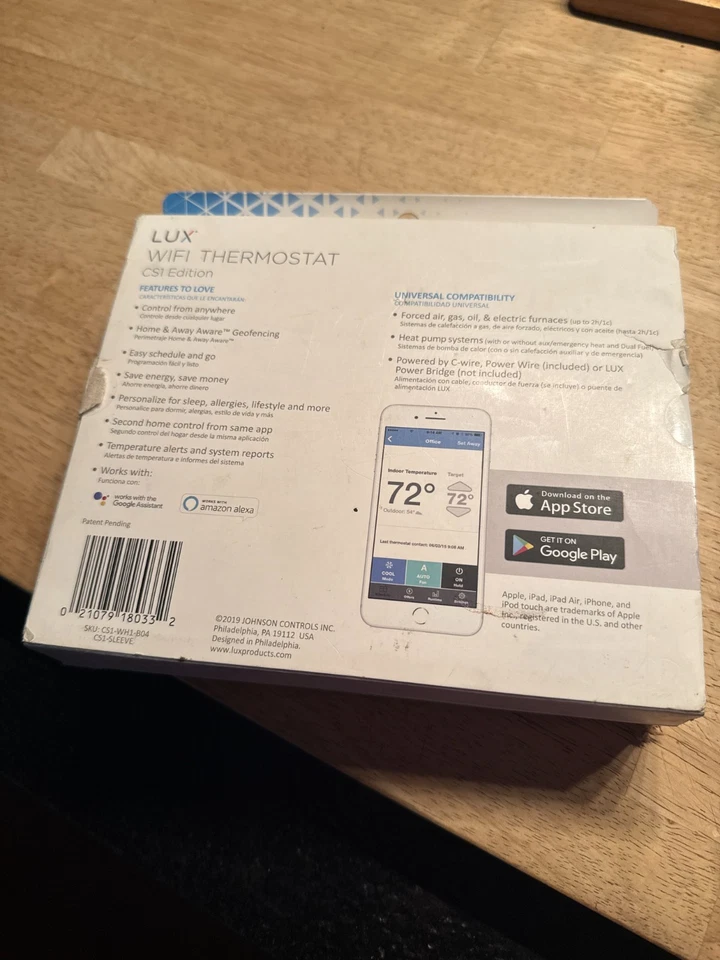 Lux CS1-WH1-B04 Digital Thermostat - Image 2 of 2