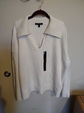 NWT BANANA REPUBLIC JOHNNY COLLAR SWEATER, Beige Size XL 