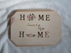 small Home sweet Home sign with gold lettering and pink flowers — photo 1
