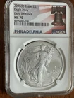 2025 (P) AMERICAN SILVER EAGLE NGC MS 70 EAGLE PRIVY/EARLY RELEASES PEDIGREE